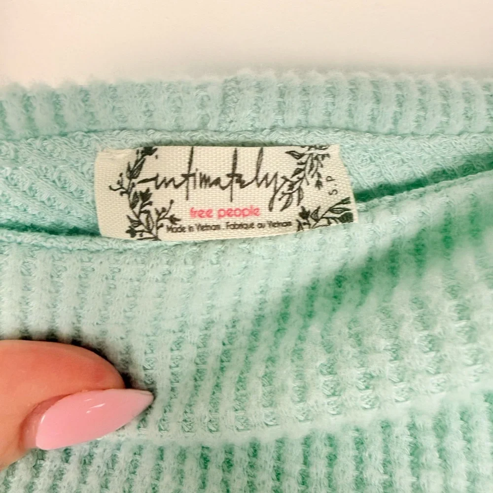 Free People Off-Shoulder Textured Mint Ribbed Bodysuit NWT